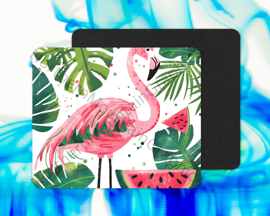 Tropical Splash Flamingo Mouse Pad