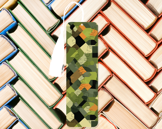 Green Geometric Camo Bookmark
