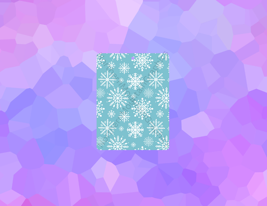 White Snowflakes on Light Blue Christmas Air Freshener