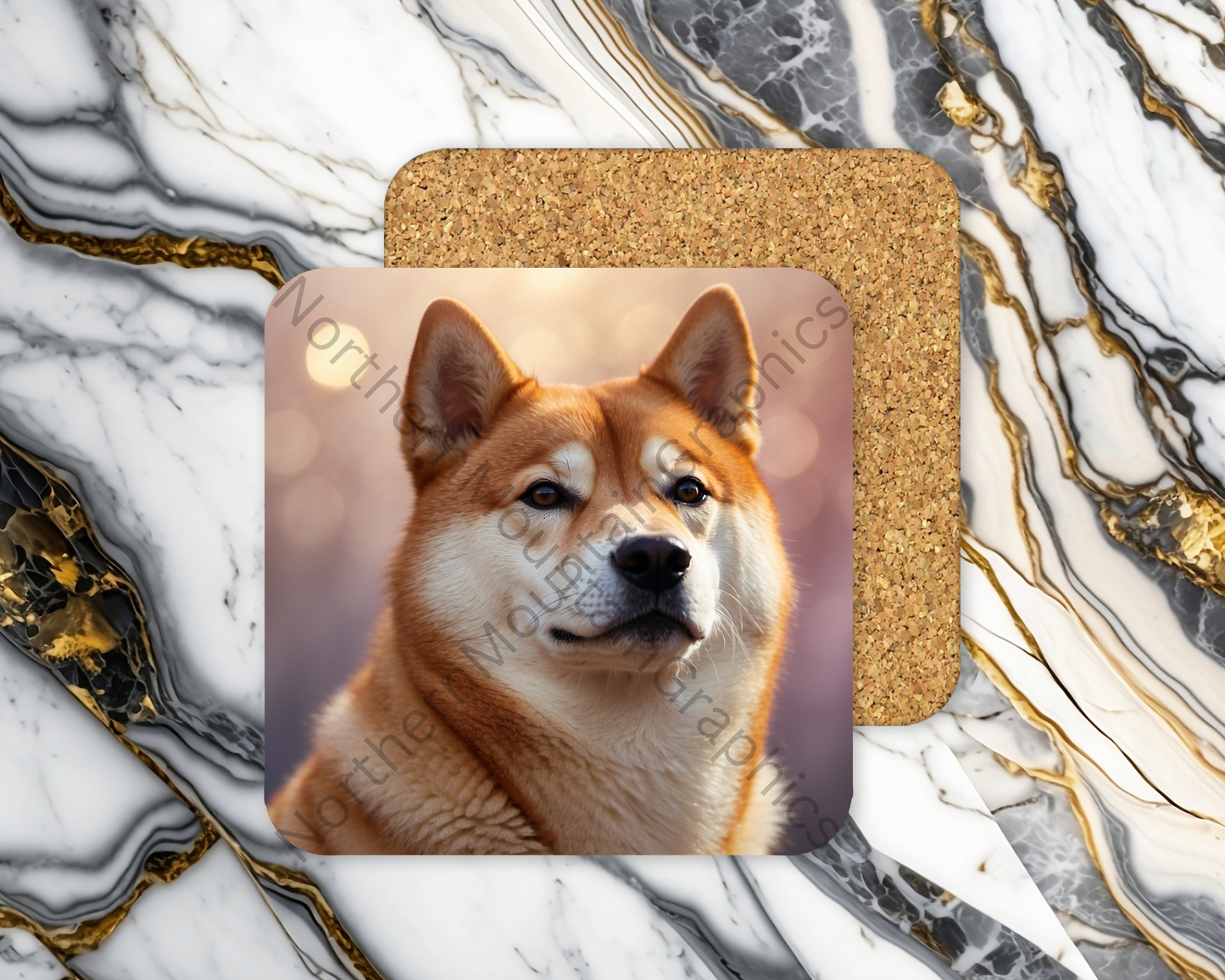 Square Coaster Dog