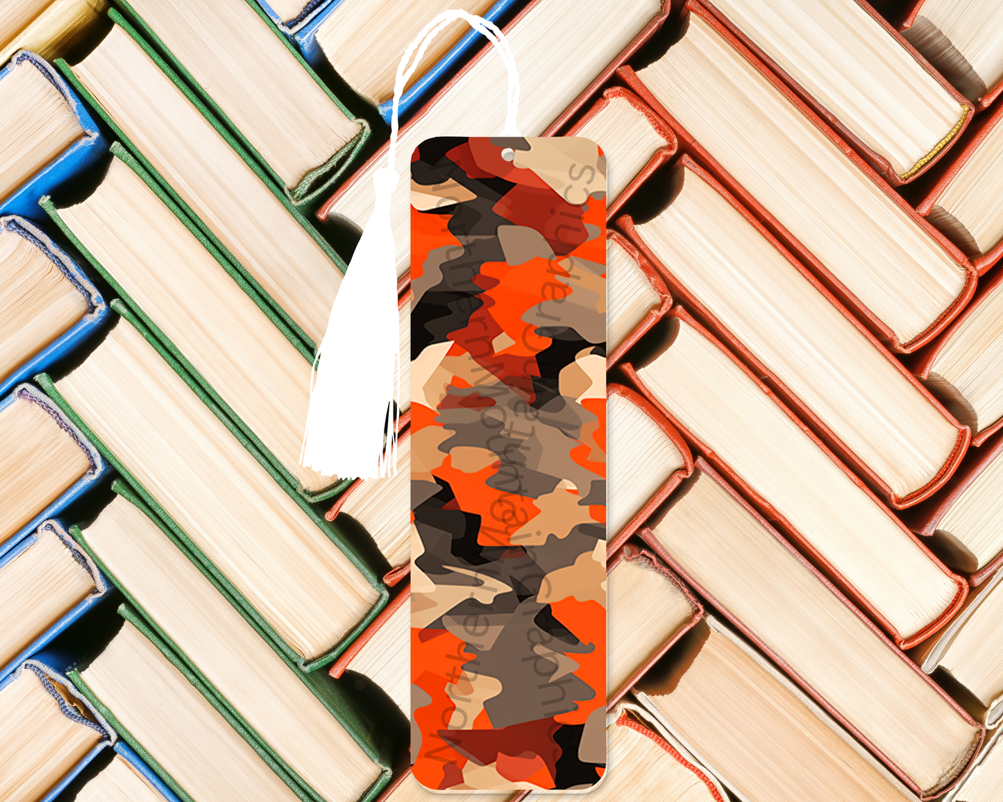 Blaze Orange Autumn Camo Bookmark