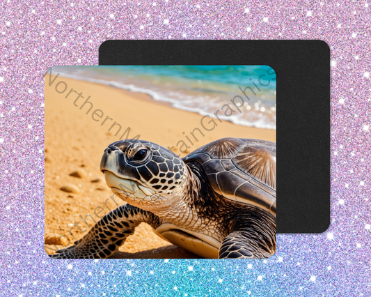 Seashell Beach Rambler Sea Turtle Mouse Pad