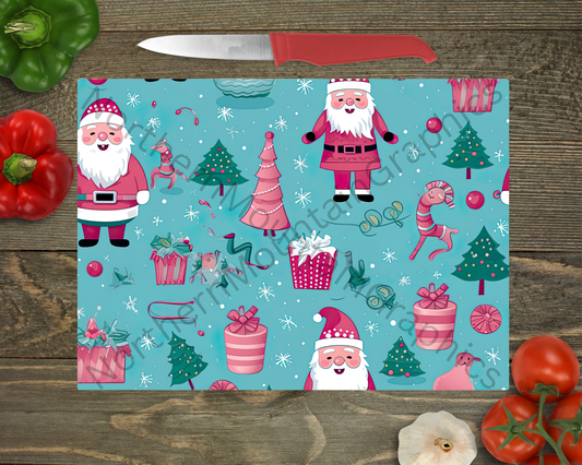 Glass Cutting Board Christmas
