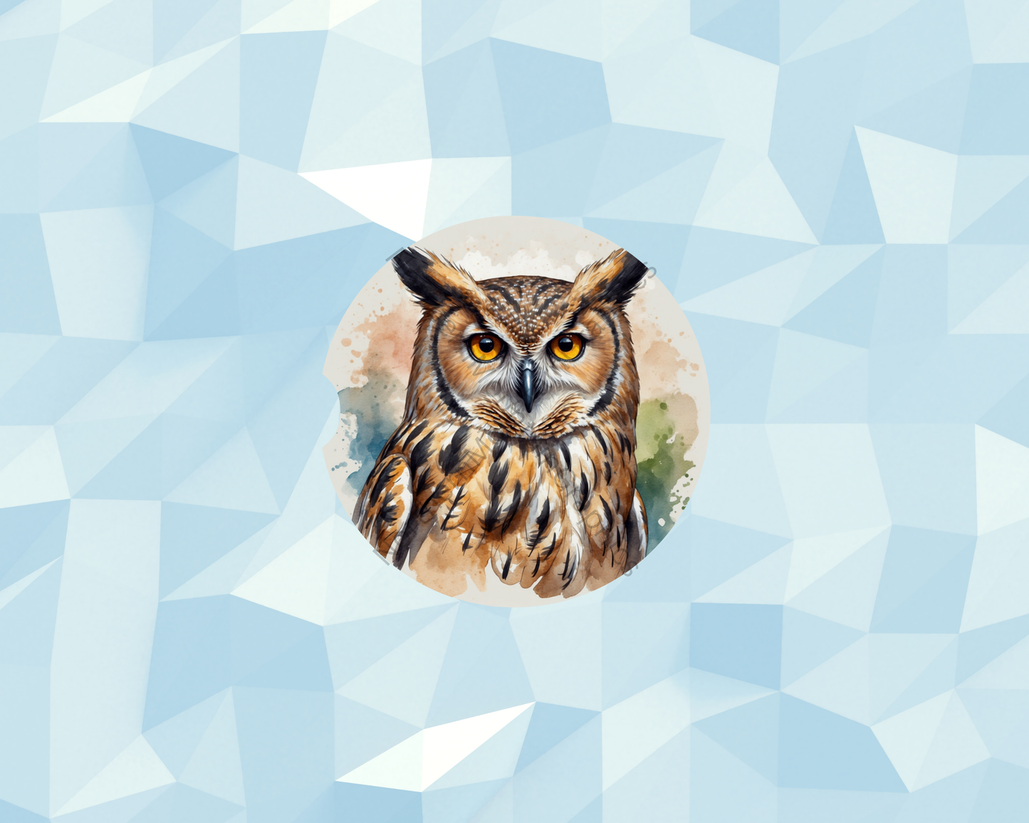 Amber-Eyed Forest Owl Car Coaster