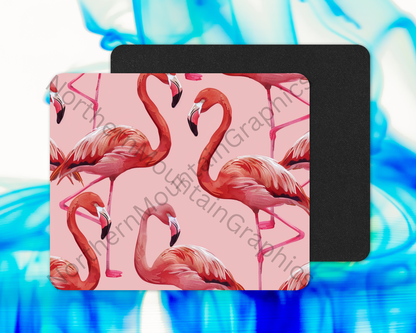 Bold Tropical Flamingos Mouse Pad