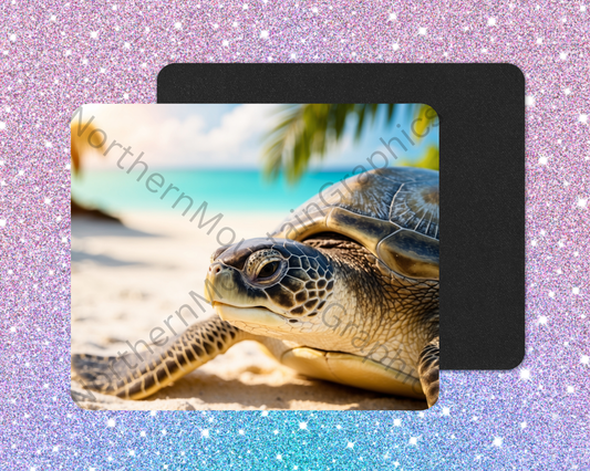 Tropical Beach Sea Turtle Mouse Pad