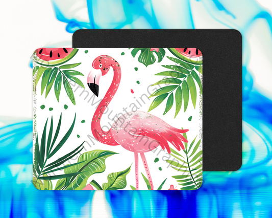 Tropical Pink Flamingo Mouse Pad