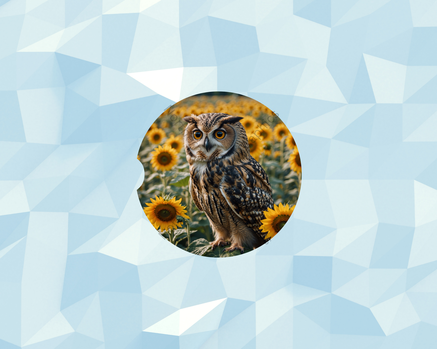 Owl in Sunflower Field Car Coaster