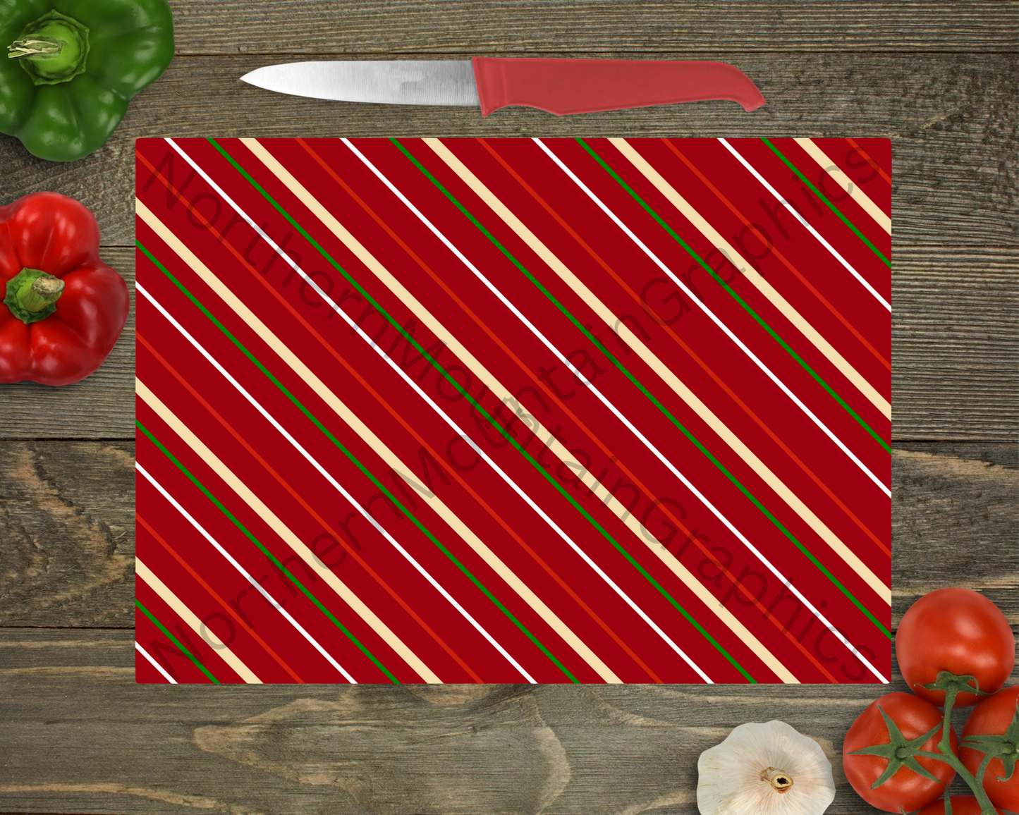 Glass Cutting Board Christmas