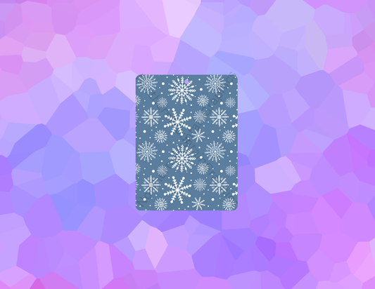 White Snowflakes on Blue Christmas Air Freshener