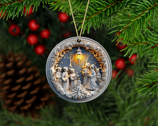 Victorian Carolers by Lantern Christmas Ornament