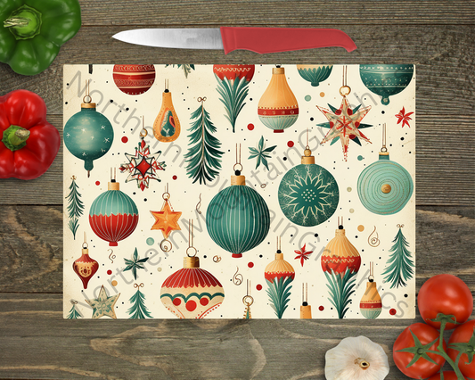 Glass Cutting Board Christmas