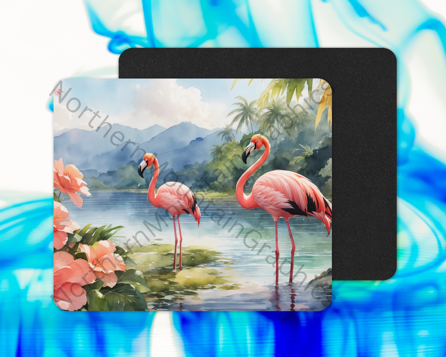 Lakeside Flamingo Duo Mouse Pad