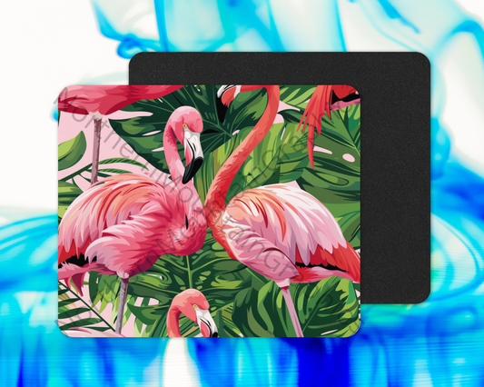 Flamingo Garden Pattern Mouse Pad