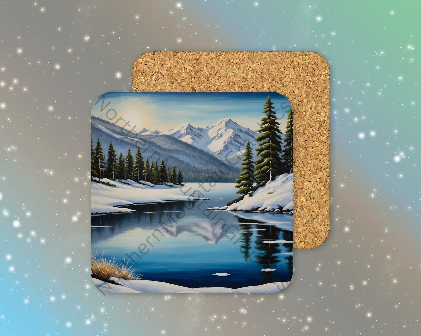 Winter Lake Winter Square Coaster