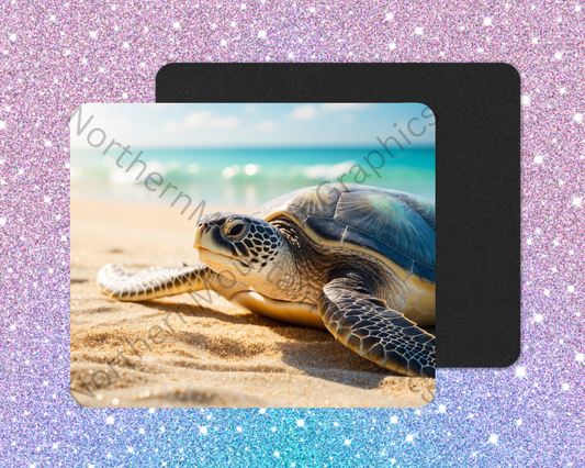 Sunny Sand Sea Turtle Wanderer Mouse Pad