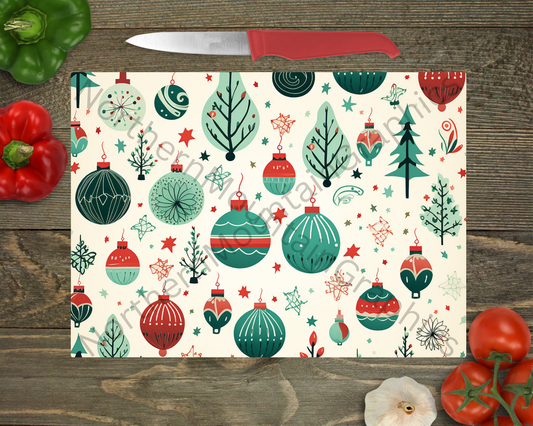 Glass Cutting Board Christmas