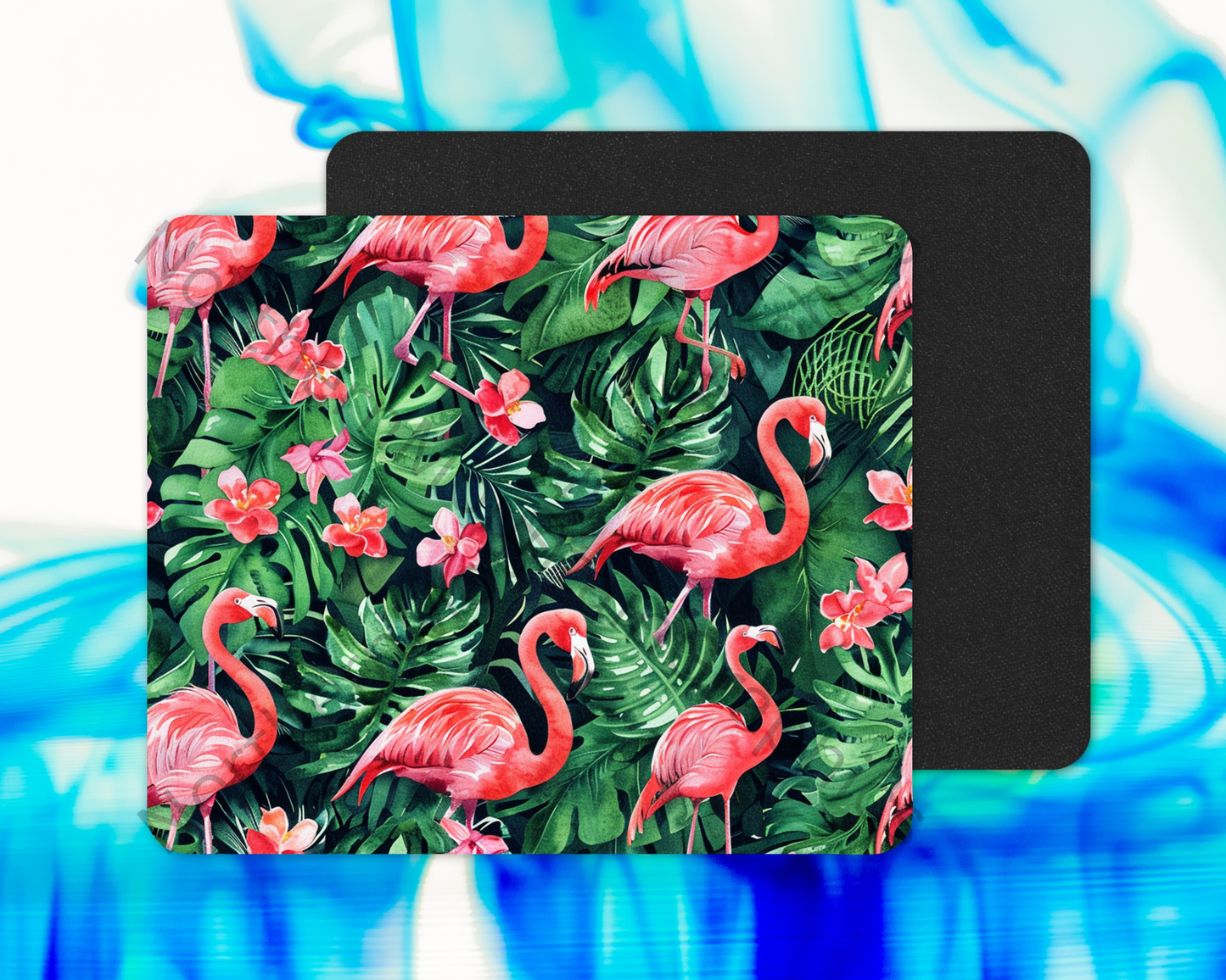 Jungle Flamingo Cluster Mouse Pad