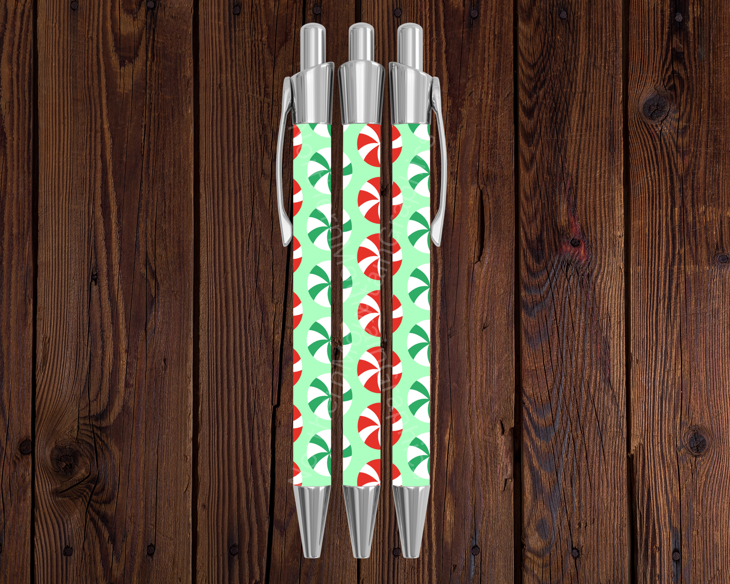 Peppermint Candy Circles Christmas Pen