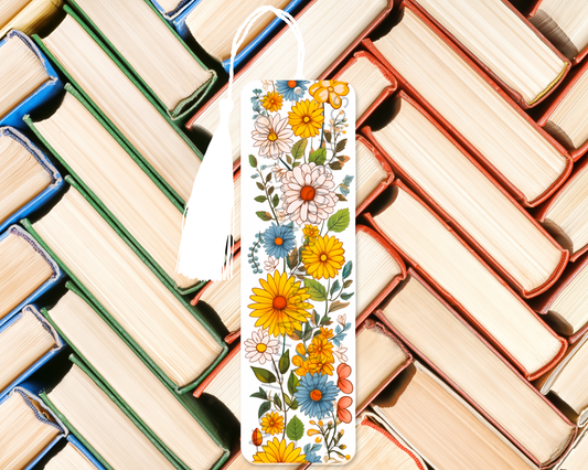 Golden Daisy & Wildflower Vine Bookmark