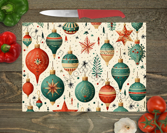 Glass Cutting Board Christmas