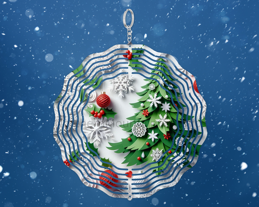Evergreen Holiday Tree Wind Spinner