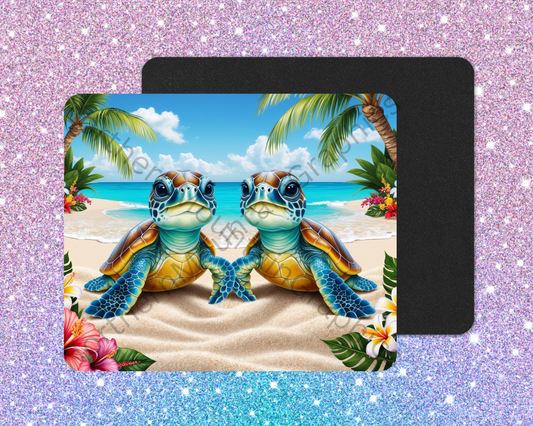 Tropical Sea Turtle Duo Mouse Pad