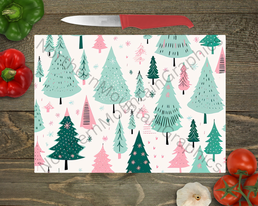 Glass Cutting Board Christmas