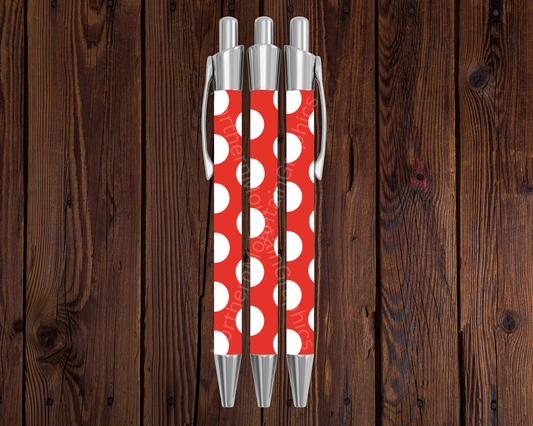 White Polka Dot Red Christmas Pen