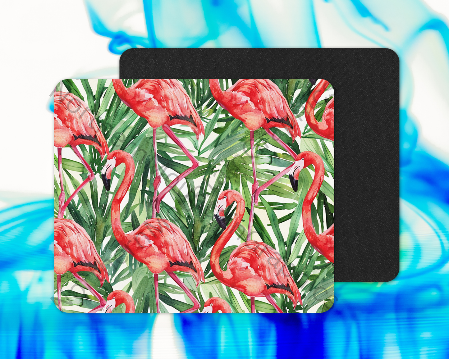 Bright Flamingo Forest Mouse Pad
