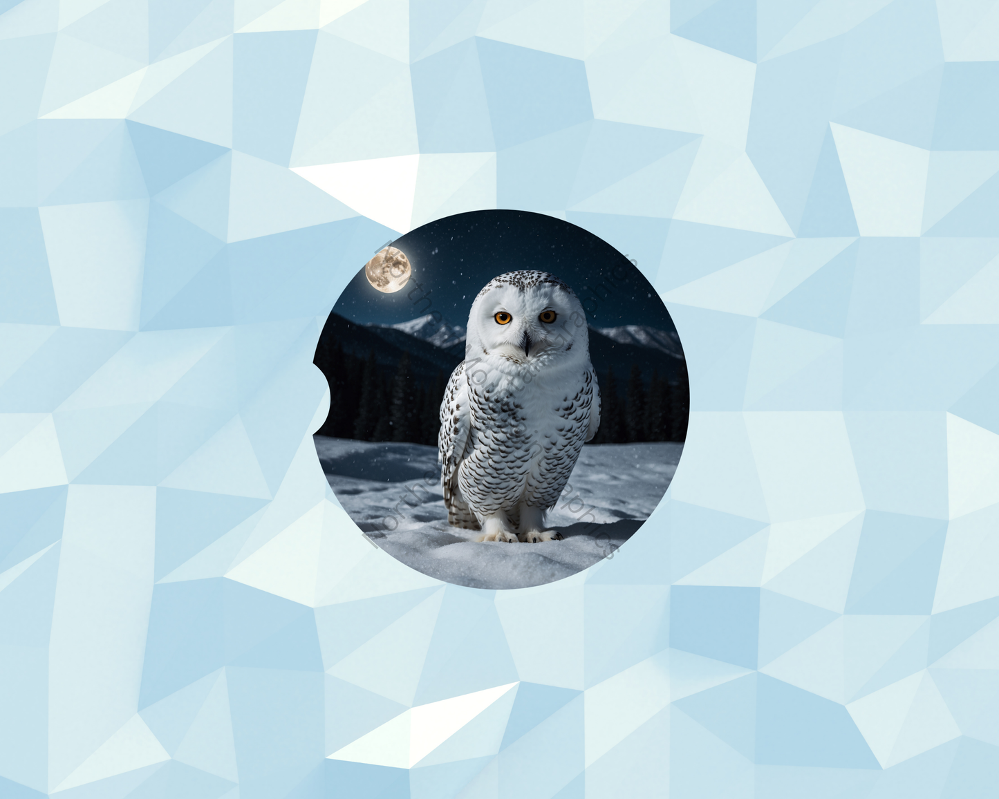 Snowy Night Owl Car Coaster