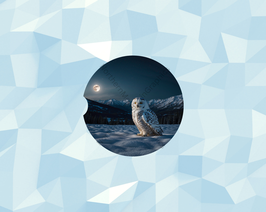 Moonlit Alpine Owl Car Coaster