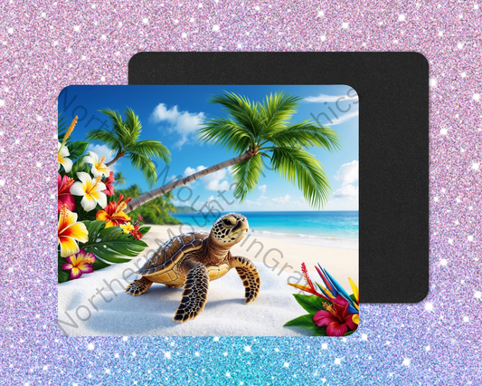 Paradise Shore Sea Turtle Explorer Mouse Pad