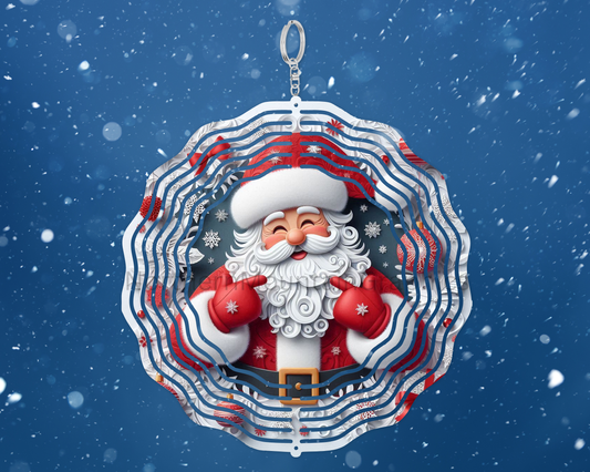 Jolly Santa Greetings Wind Spinner