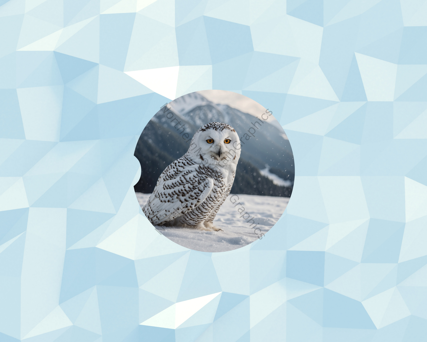 Snowfall Mountain Owl Car Coaster