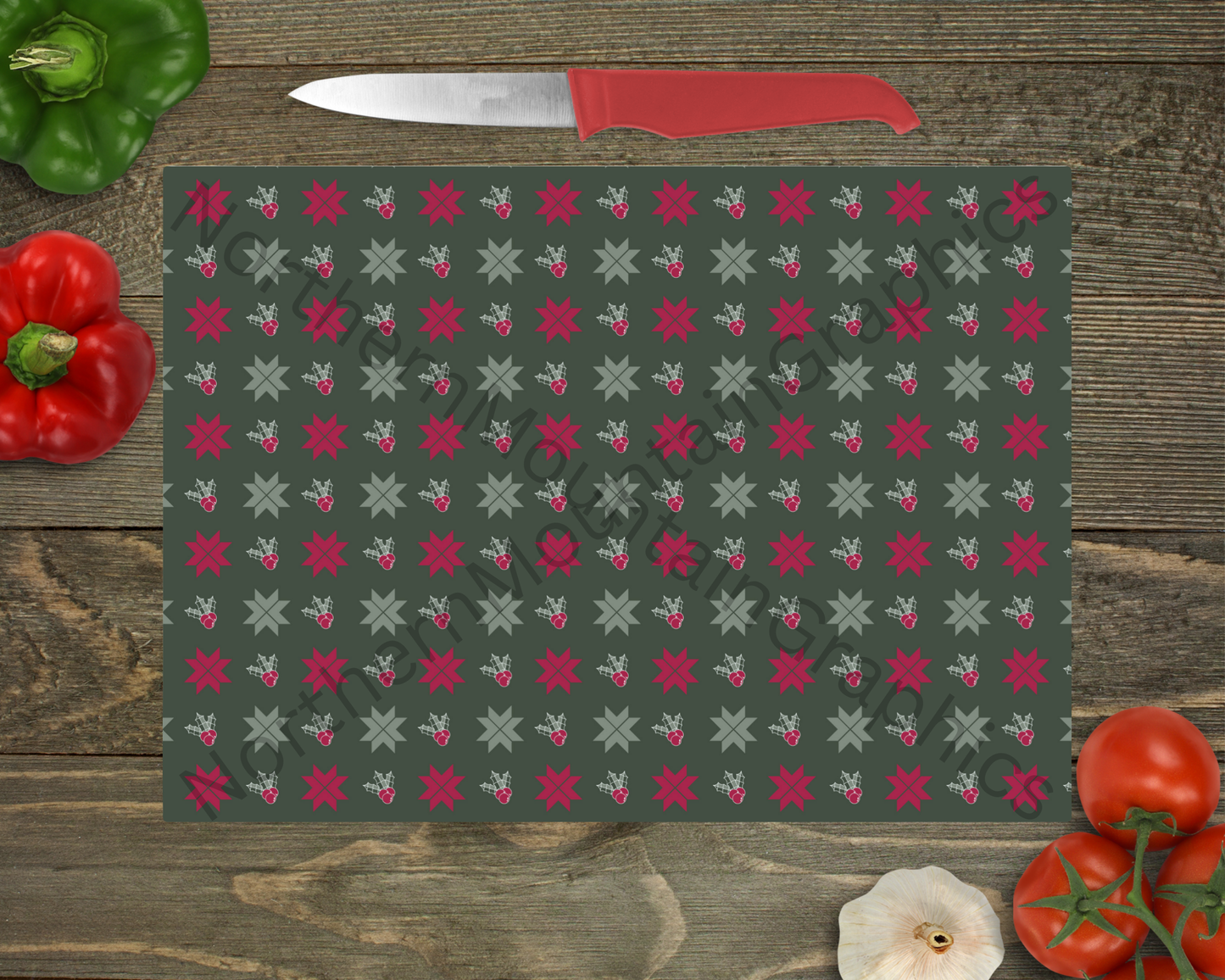 Glass Cutting Board Christmas