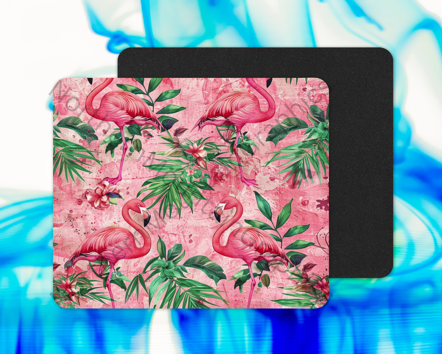 Pink Paradise Flamingos Mouse Pad