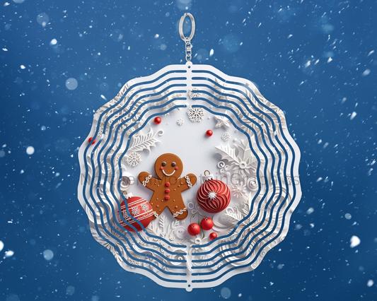 Gingerbread Holiday Cheer Wind Spinner