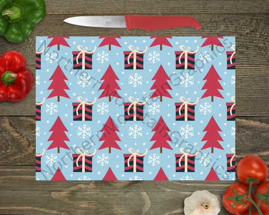 Glass Cutting Board Christmas