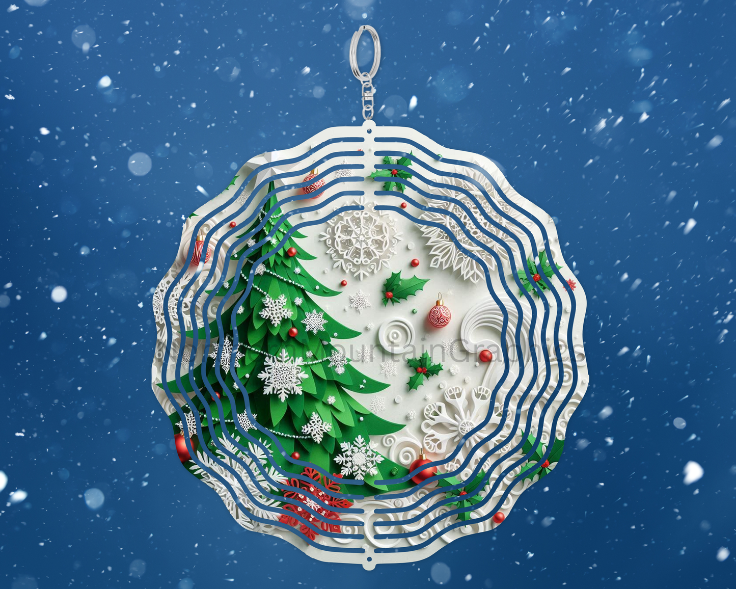 Winter Christmas Tree Wind Spinner