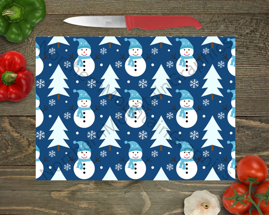 Glass Cutting Board Christmas