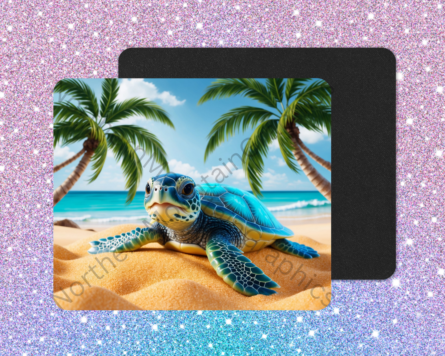 Palm Paradise Sea Turtle Hatchling Mouse Pad