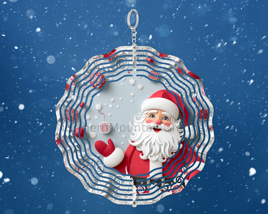 Smiling Santa Wishes Wind Spinner