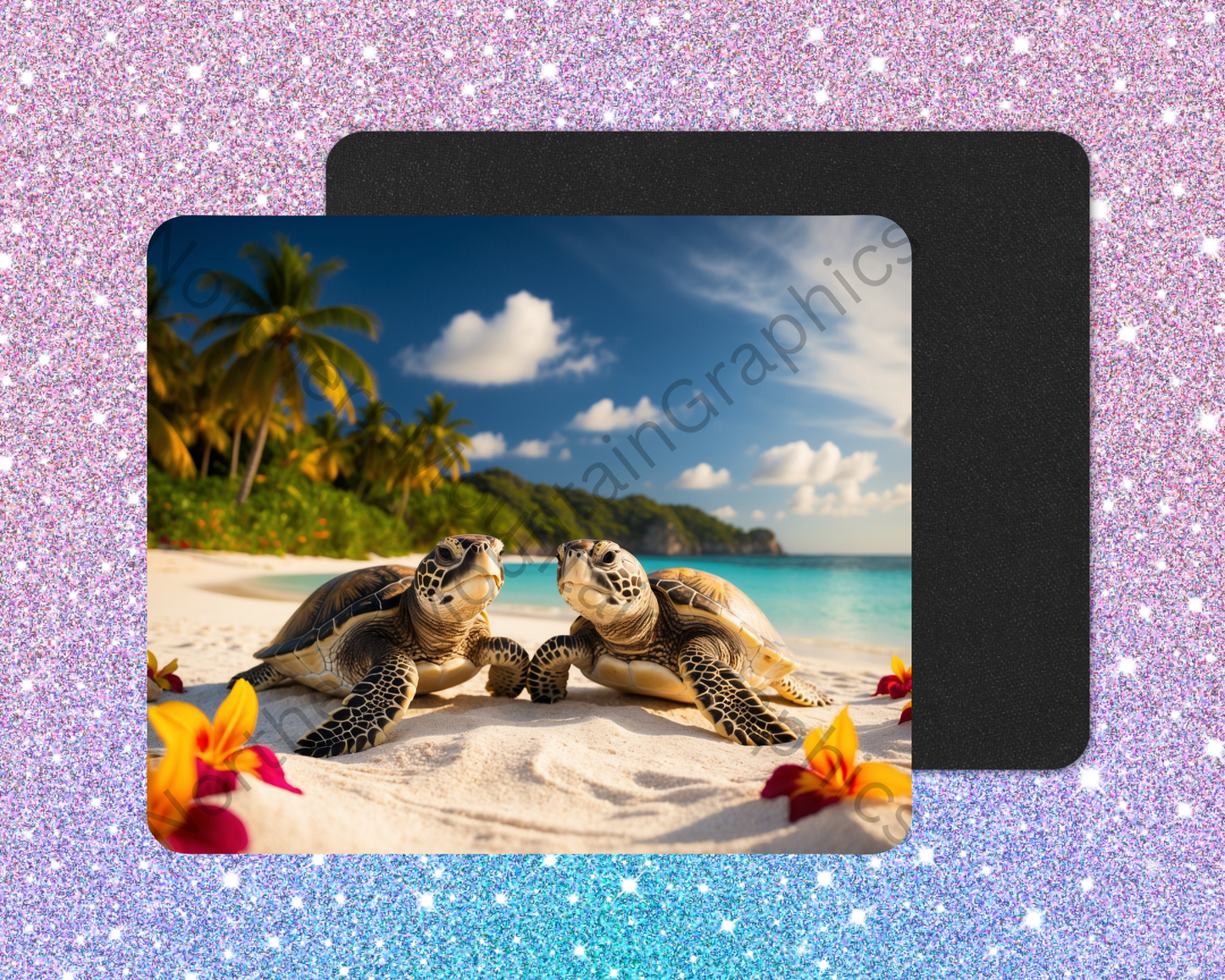 Island Sea Turtle Friends Mouse Pad