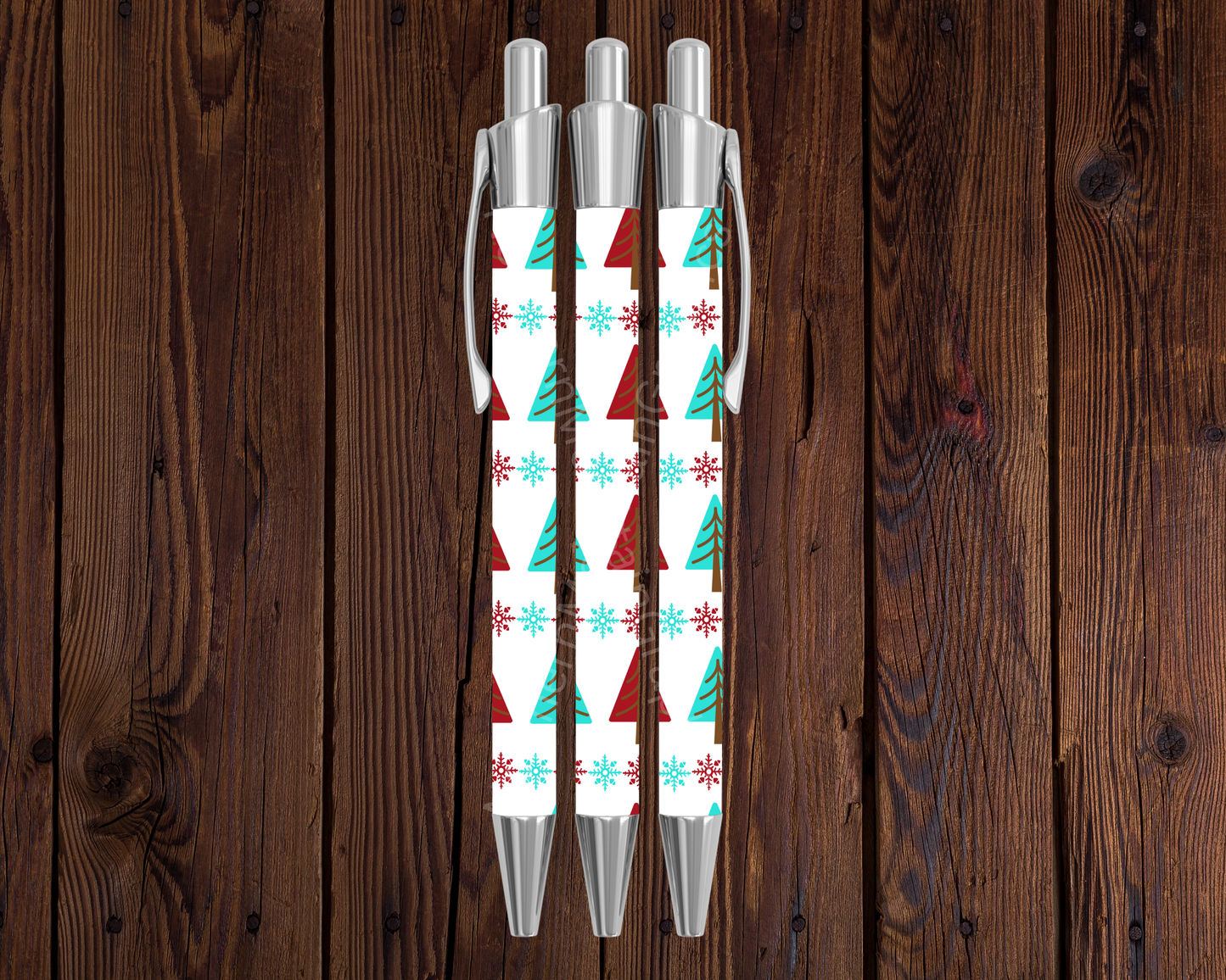 Trees & Snowflakes Pattern Christmas Pen