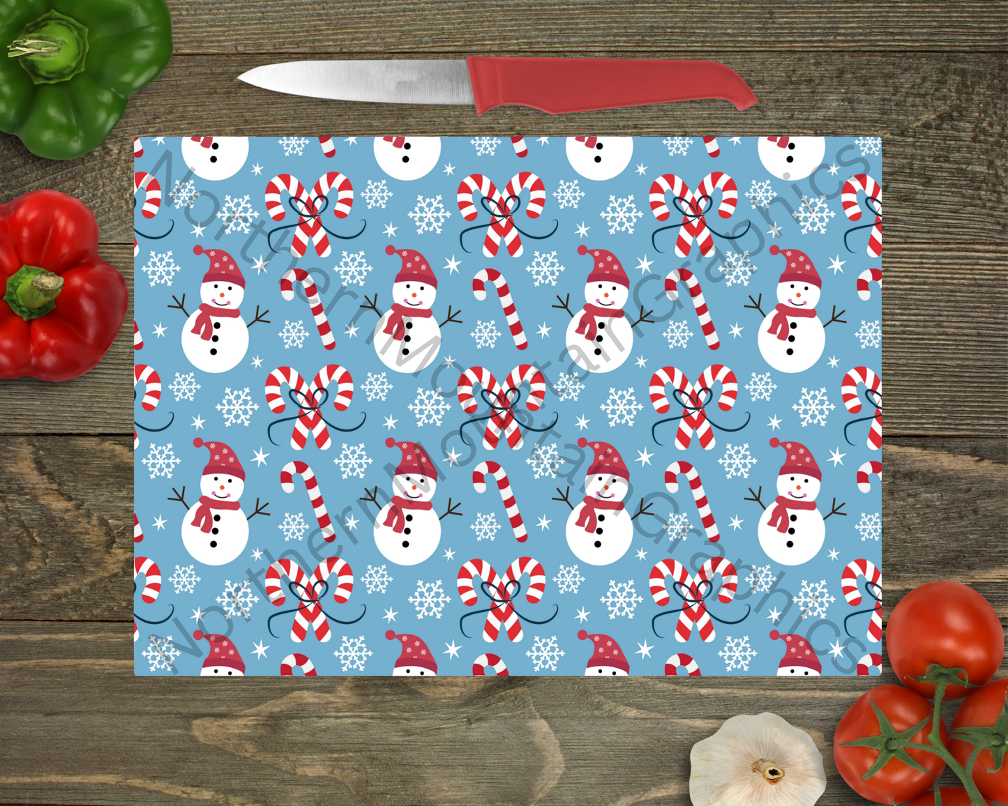Glass Cutting Board Christmas