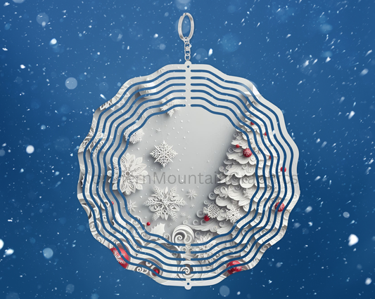 Elegant Winter Tree Wind Spinner