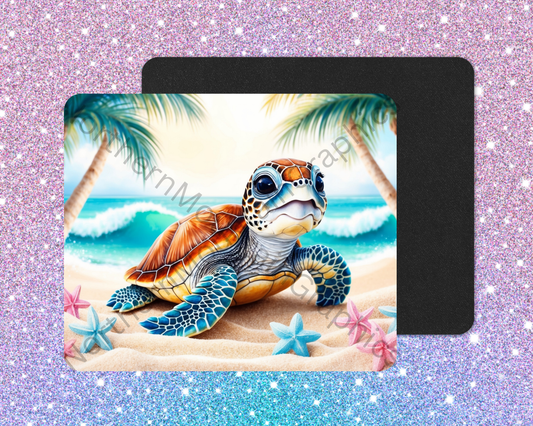 Starry Sand Sea Turtle Swimmer Mouse Pad