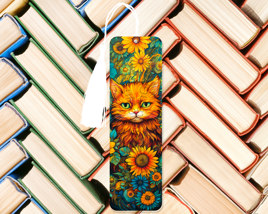 Sunlit Blossom Cat Bookmark