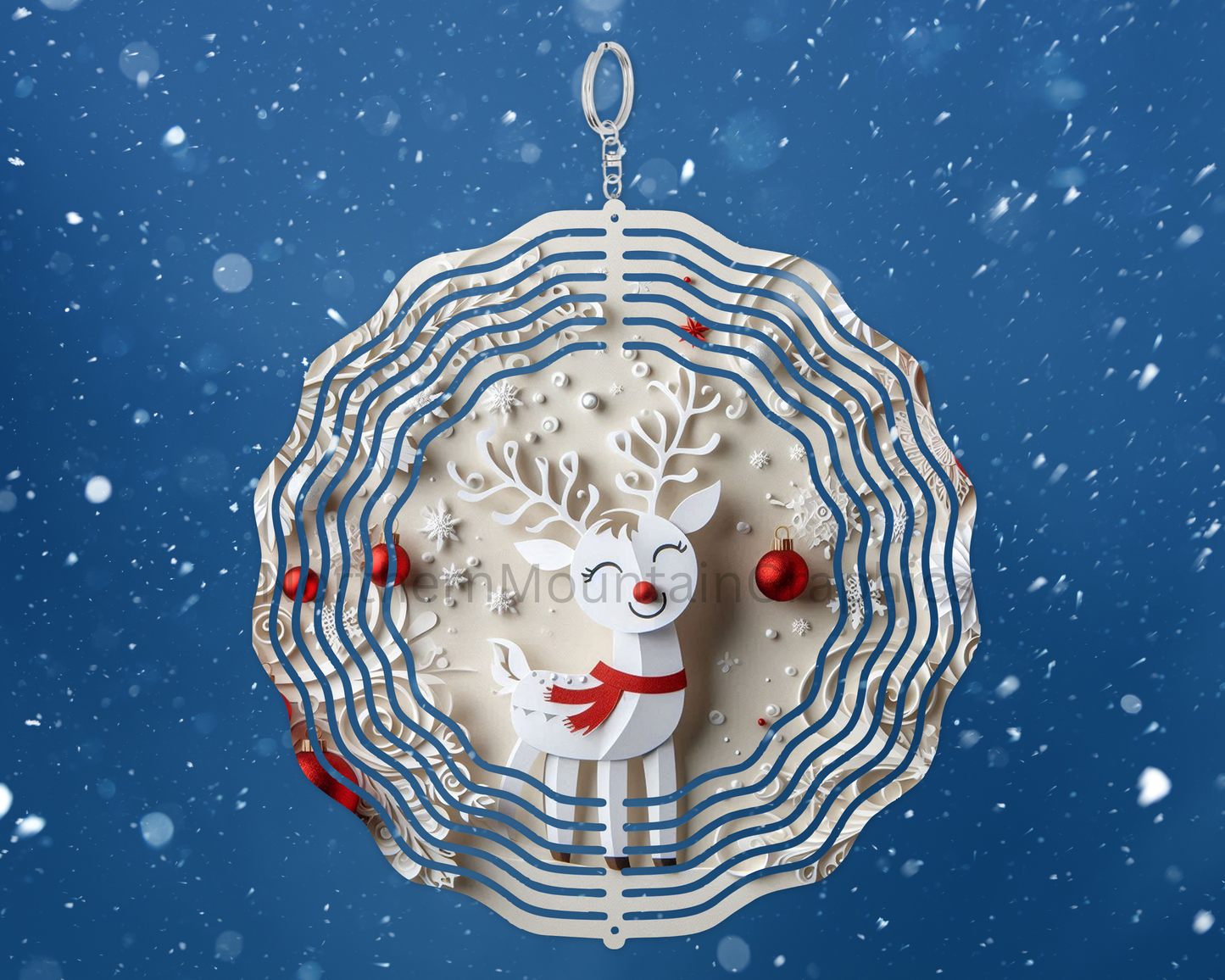 Whimsical Winter Reindeer Wind Spinner